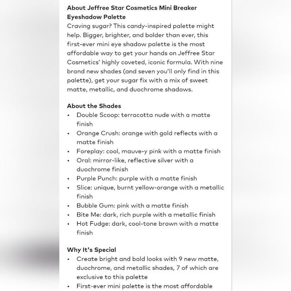 Jeffree Star Mini Breaker Eyeshadow/Pressed Pigment Palette - Picture 6 of 10